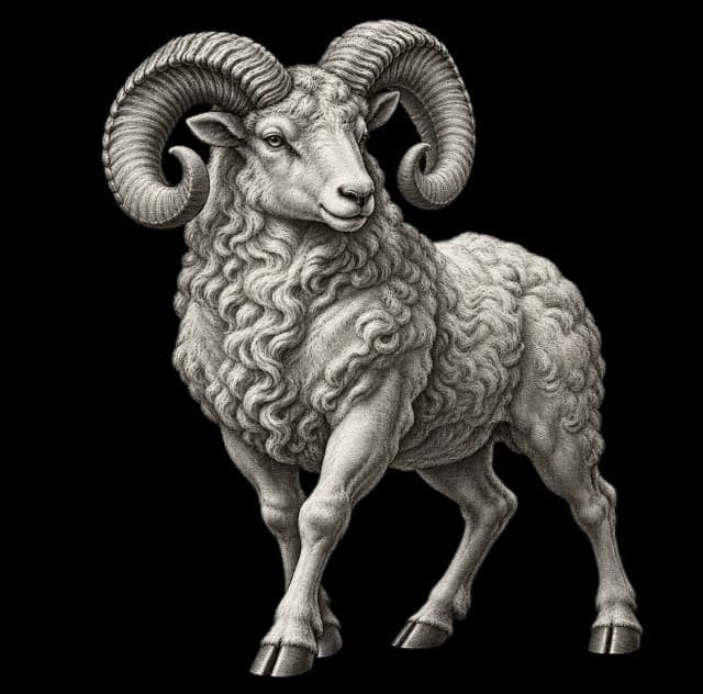 Archival illustration of Aries, the Western zodiac sign