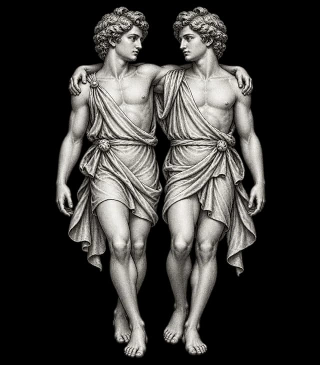 Archival illustration of Gemini, the Western zodiac sign