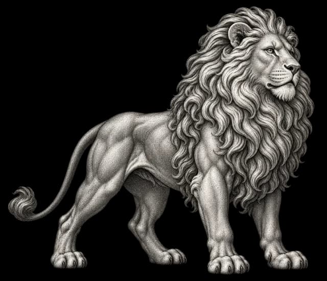 Archival illustration of Leo, the Western zodiac sign