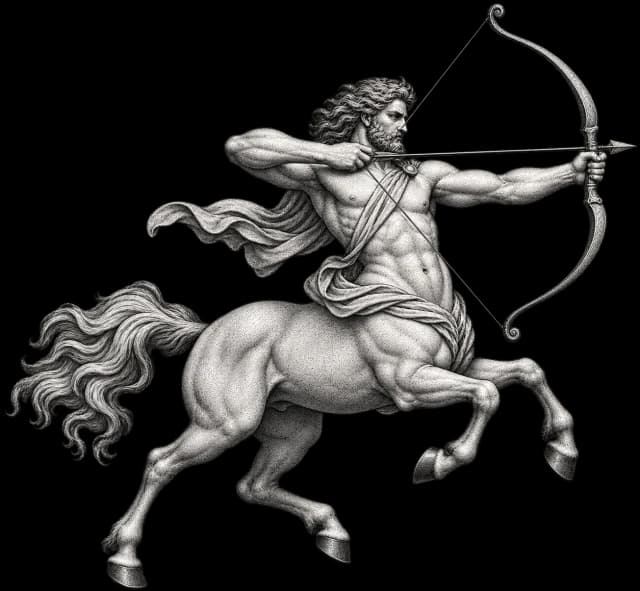 Archival illustration of Sagittarius, the Western zodiac sign