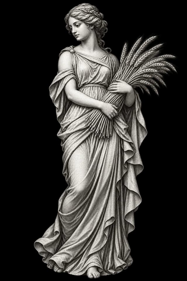 Archival illustration of Virgo, the Western zodiac sign